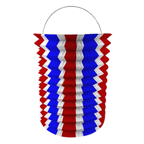 Lampion cylindrique 16cm Tricolore bleu / blanc / rouge thumbnail 5