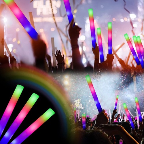 Set 2 batons mousse 48 cm lumineux LED  multicolores thumbnail 4