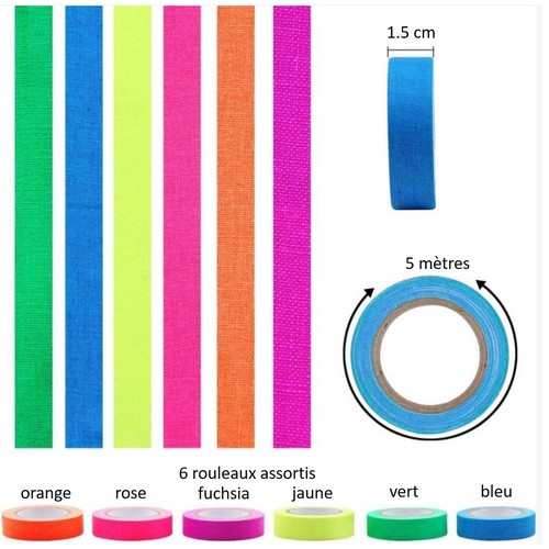 6 Rubans adhésifs 1.5 cm x 5 mètres UV thumbnail 6