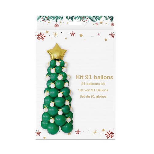 Kit décoration 91 ballons SAPIN DE NOEL thumbnail 4