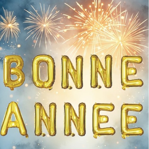 Guirlande ballons foil  BONNE ANNEE or lettre 35 cm thumbnail 4