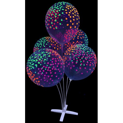 10 Ballons 30 cm FLUO NEON UV DOTS thumbnail 5