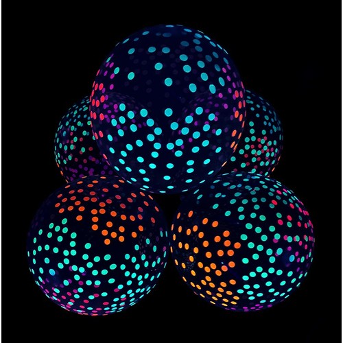 10 Ballons 30 cm FLUO NEON UV DOTS thumbnail 6