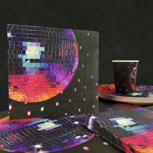 16 Serviettes papier  LET'S DISCO  33 x 33 cm thumbnail 4