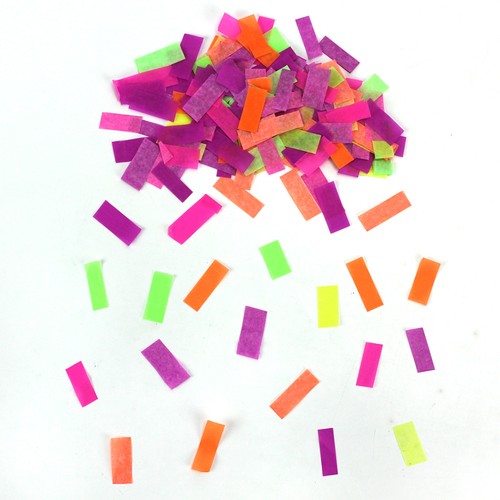 3 canons confettis 11 cm mix NEON FLUO PAPIER DE SOIE thumbnail 4