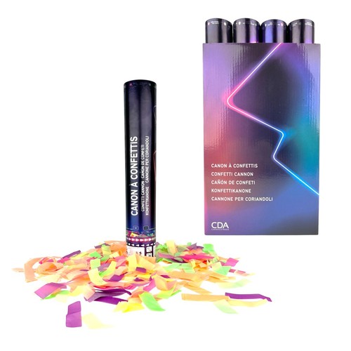 Canon à confettis 20 cm papier FLUO Ininflammable thumbnail 4