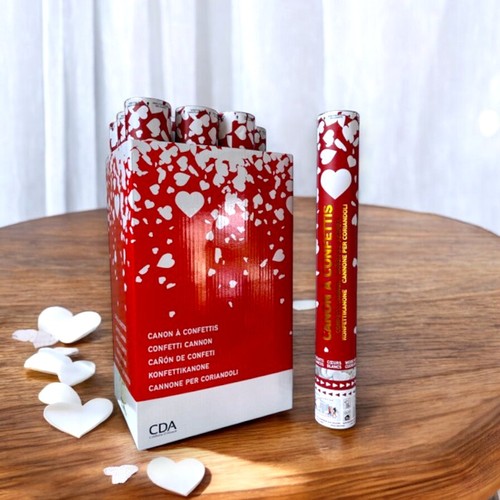 Canon à confettis 40 cm  Papier Coeurs  Blancs Ininflammable thumbnail 4