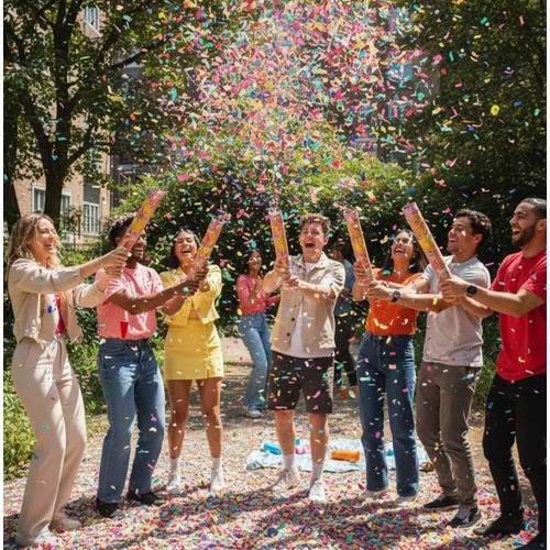 Canon a confettis 80cm Papier Multicolore Ininflammable thumbnail 7