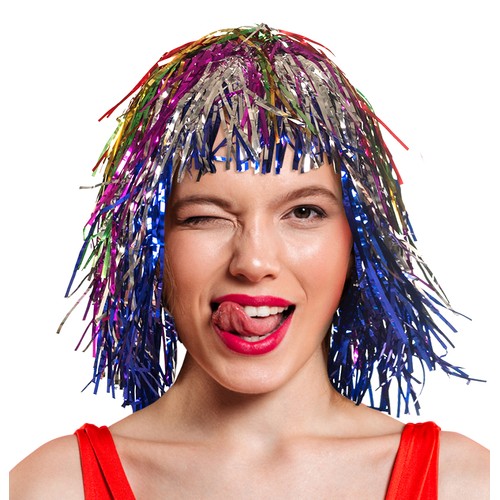 PERRUQUE DISCO LAMÉE MULTICOLORE thumbnail 4