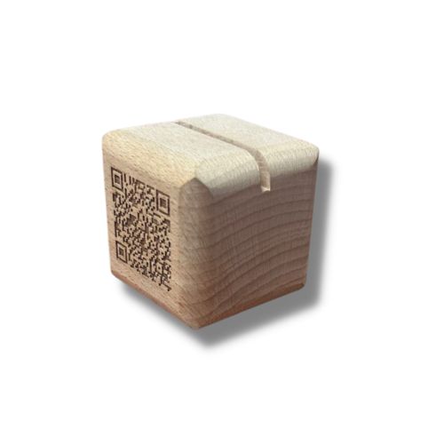 Cube en bois personnalisé - QR Code