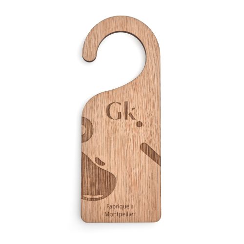 Accroche porte en bois personnalisé - Canne