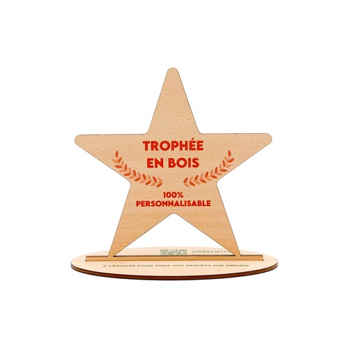 Mini Trophée en Bois - Forme Étoile - 1
