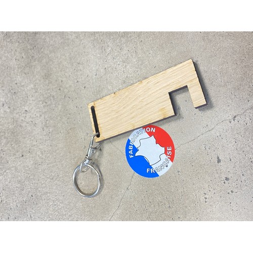 Porte-clés support téléphone en bois Made in France - 2