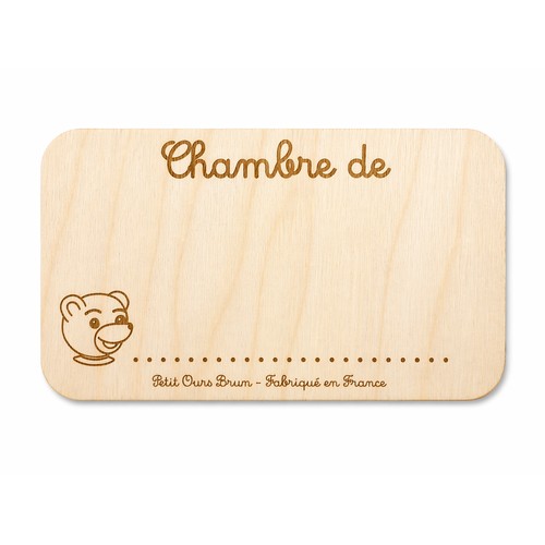Plaque de porte de chambre en bois 🇫🇷 - 2