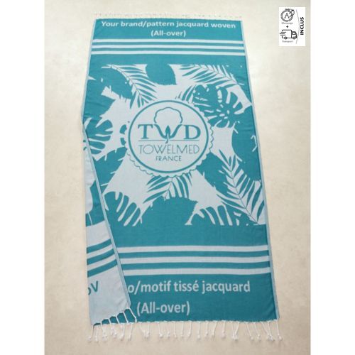Serviette fouta de plage jacquard