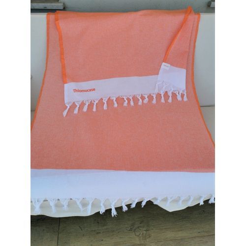 Serviette fouta de plage en coton recyclé avec logo serigraphié