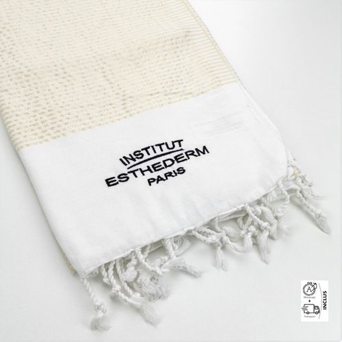 Serviette de plage fouta avec logo brodé