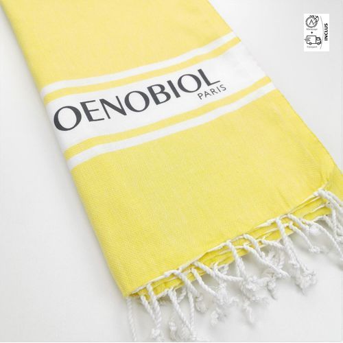 Serviette de plage fouta avec logo serigraphiée