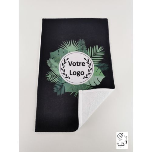 Serviette de mains, visage et cuisine en coton éponge velours impression quadri sublimation