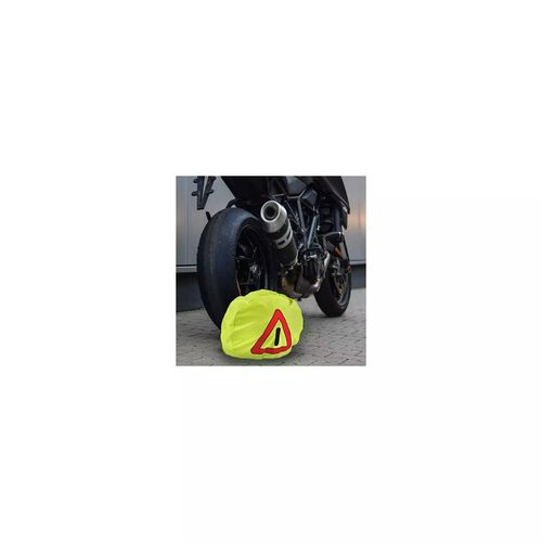 Housse de casque pour moto avec triangle de pré-signalisation