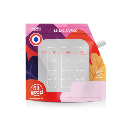 Sac à vrac doseur réutilisable Modèle Petit Bouchon et Zip pour Produits Alimentaires - 2