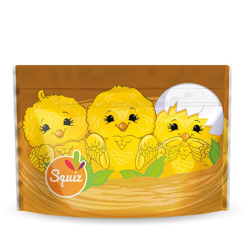 Sac à gouter Poussins fermeture type scratch personnalisé