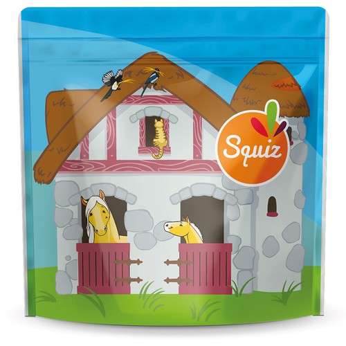 Sac à goûter personnalisé Ferme fermeture type scratch