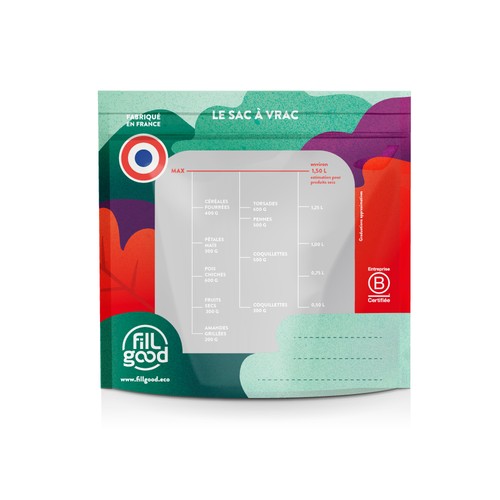 Sac à vrac doseur réutilisable Alimentaire Modèle Zippé - 2