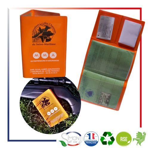PROTÈGE PERMIS DE CHASSE - PERSONNALISATION 1 A 4  COULEURS - 1