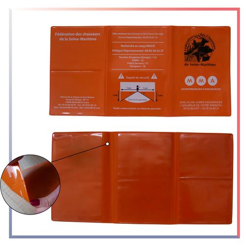 PROTÈGE PERMIS DE CHASSE - PERSONNALISATION 1 A 4  COULEURS - 2
