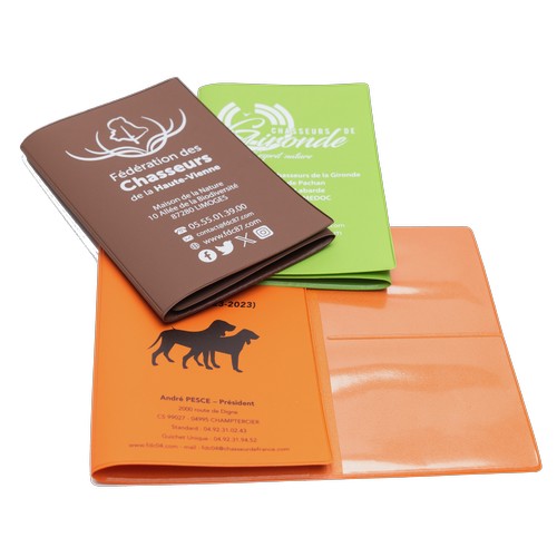 PROTÈGE PERMIS DE CHASSE - PERSONNALISATION 1 A 4  COULEURS - 3