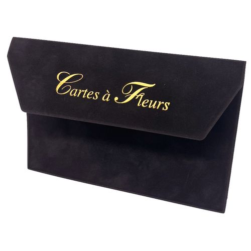 Pochettes cartes à fleurs velours - 1