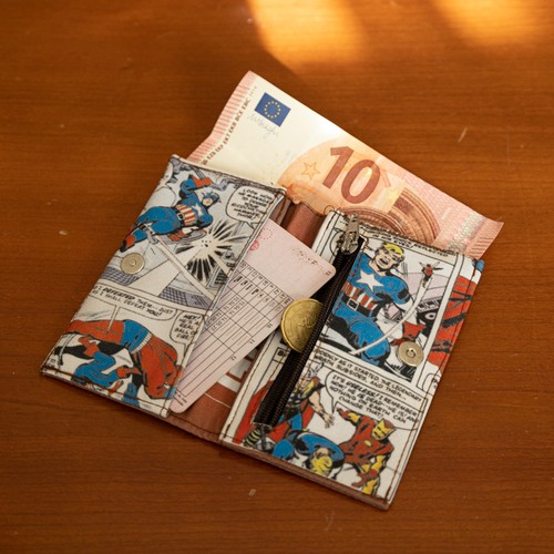 Portefeuille porte-monnaie en polyester, impression quadrich