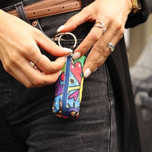 SAC PORTE-MONNAIE PORTE-CLÉS EN COTON