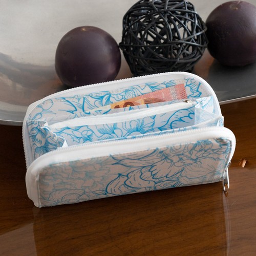 Portefeuille pour femme en polyester, entièrement imprimé