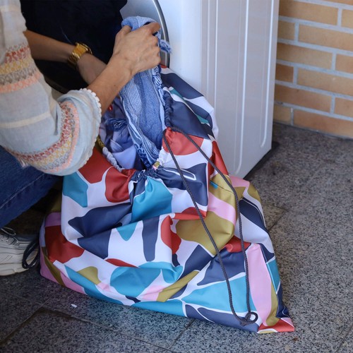 Sac à linge en polyester imperméable avec ficelle pleine lut