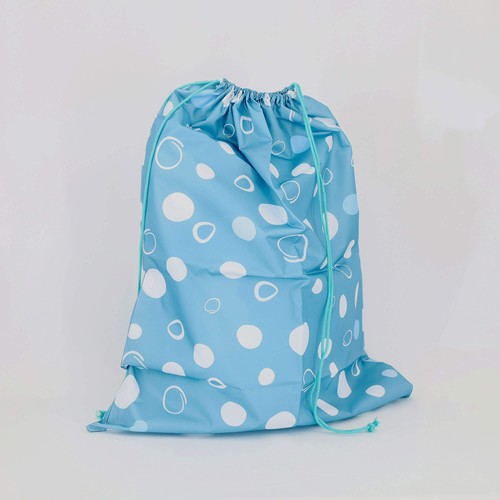 Sac à linge en polyester imperméable avec ficelle pleine lut thumbnail 6