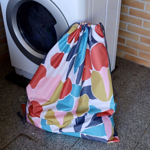 Sac à linge en polyester imperméable avec ficelle pleine lut thumbnail 8