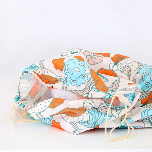 Sac à linge en polyester imperméable avec ficelle pleine lut thumbnail 5