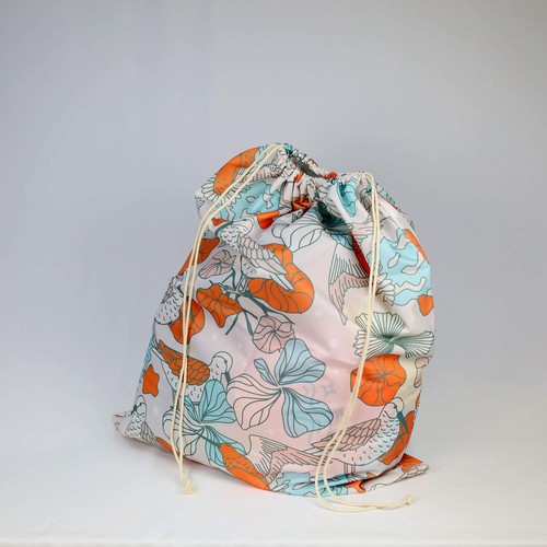 Sac à linge en polyester imperméable avec ficelle pleine lut thumbnail 4