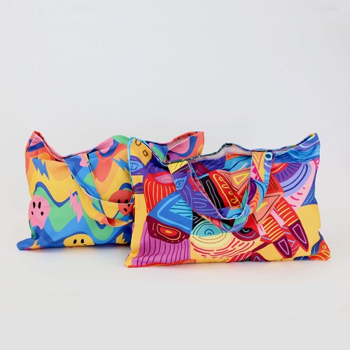 SAC AVEC ANSES EN COTON. IMPRESSION TOTALE INC thumbnail 5