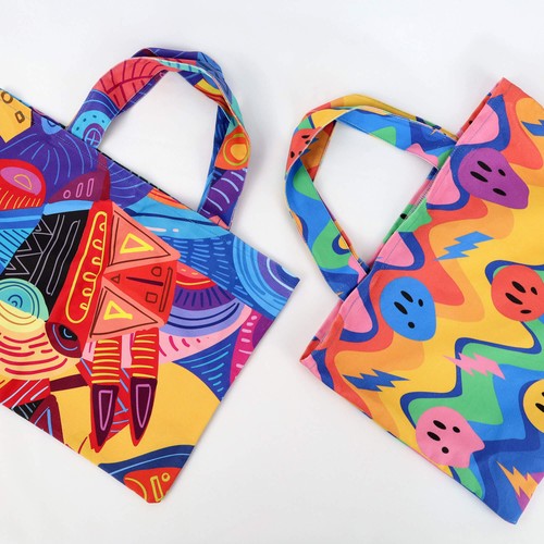 SAC AVEC ANSES EN COTON. IMPRESSION TOTALE INC thumbnail 4