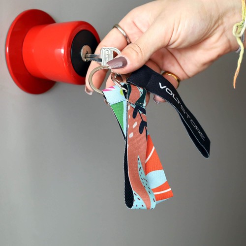 Porte-clés en ruban de polyester RPET avec anneau, impressio