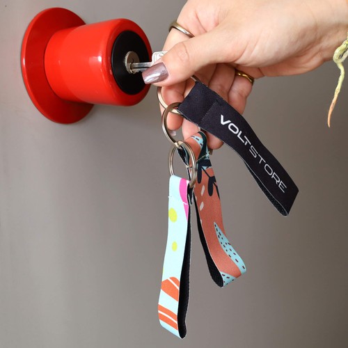 Porte-clés en ruban de polyester RPET avec anneau, impressio thumbnail 6