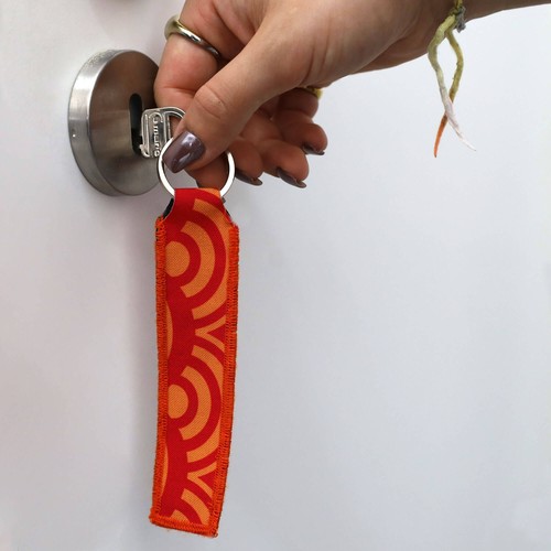 Porte-clés en ruban de polyester RPET avec impression en qua