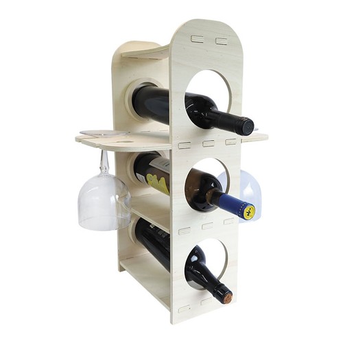 SOPORTE DE MADERA PARA BOTELLAS Y VASOS IMP NO INCLUIDOS