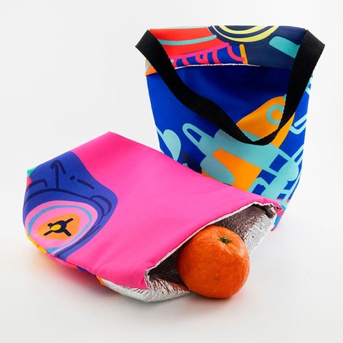 BOÎTE À LUNCH THERMIQUE MAIN-MAIN EN POLYESTER IMPRIMÉ QUAD thumbnail 4