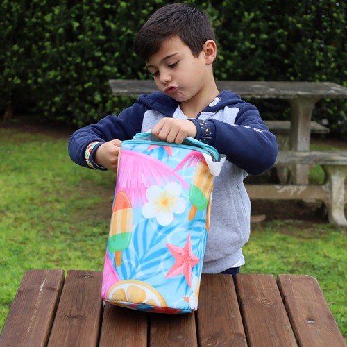 Grand cylindrique boîte de déjeuner en polyester avec revête