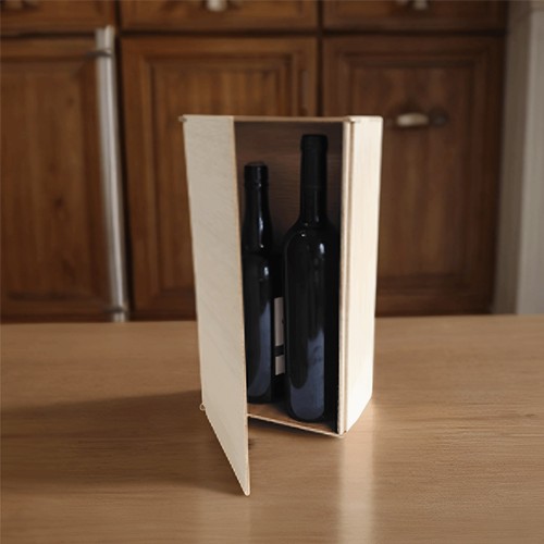 BOÎTE À VIN EN BOIS 1 UND IMP. NON INCLUS