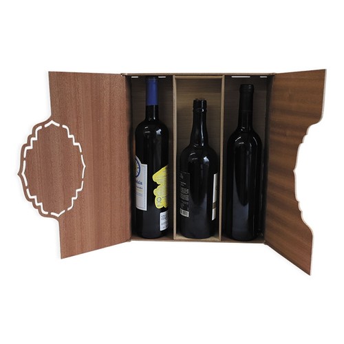 COFFRET EN BOIS POUR 3 BOUTEILLES DE VIN, IMP NON INCLUSE thumbnail 10